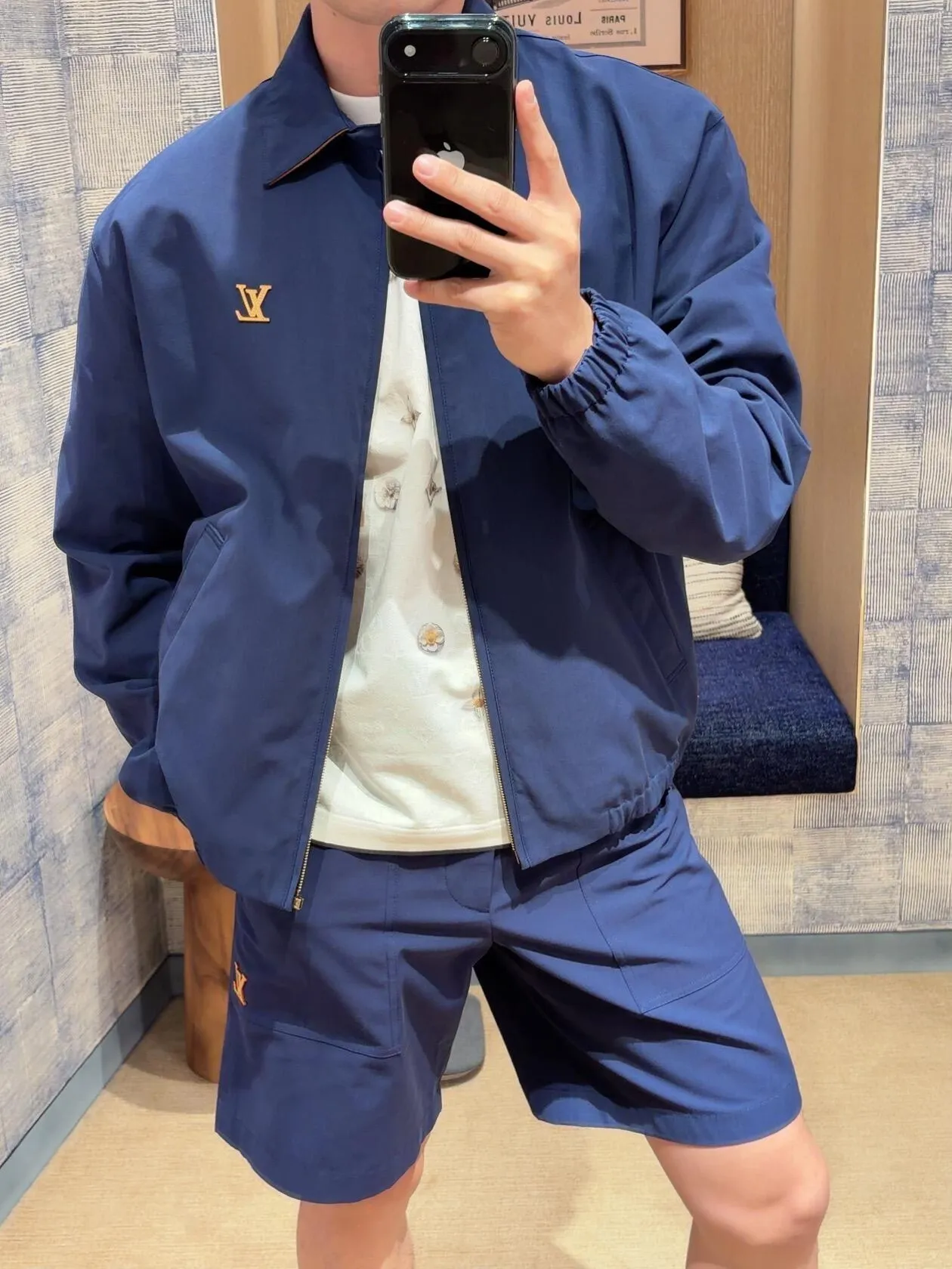 Louis Vuitton/Louis Vuitton LV logo indigo blue denim shorts